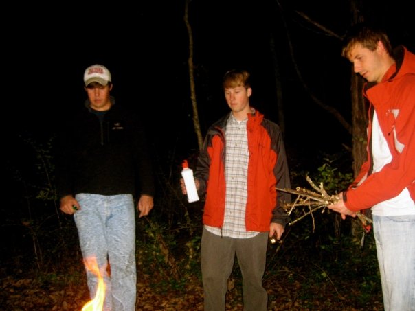 Heath Kinzer & his friends zoning out on a campfire