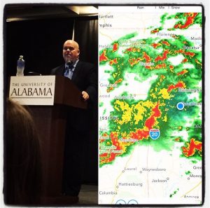 Lee McCorkle braved the raging storm to give an ALLELE lecture on the cognitive science of religion in March.