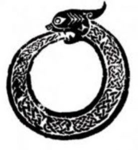 I chose to try to make this ouroboros design for my very first self-handpoke tattoo.