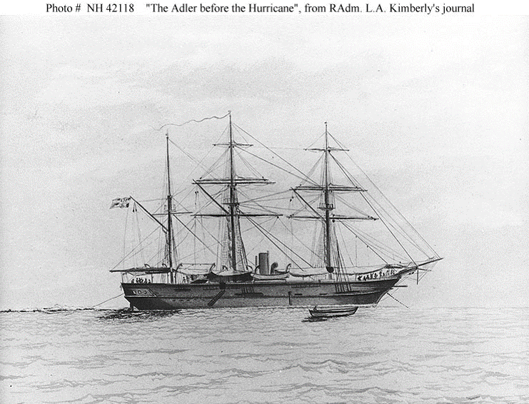 German SMS Adler before the hurricane.