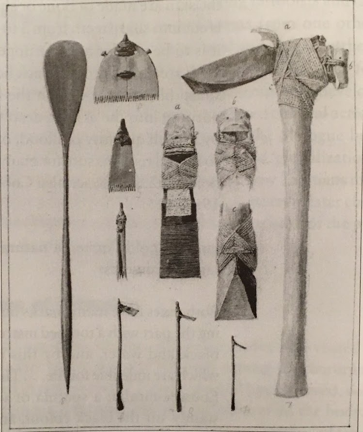 "Tools etc from the South Sea Isles." Pen and wash, John Frederick Miller, 1771, British Library (From Kuwuhara 2005)